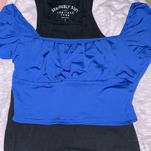 blue crop top